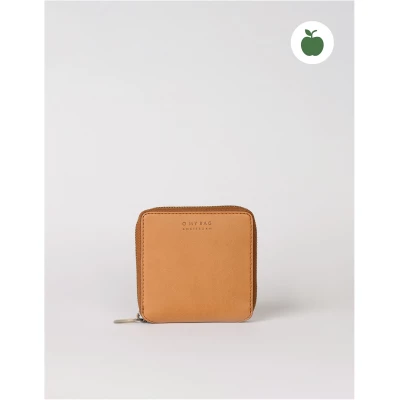 Sonny Square Wallet - Cognac Apple Leather - Vegan Leather Zip Around Wallet