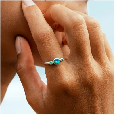 Spirit of Island Silber Ring "Opal Universe" | Opal & Smaragd