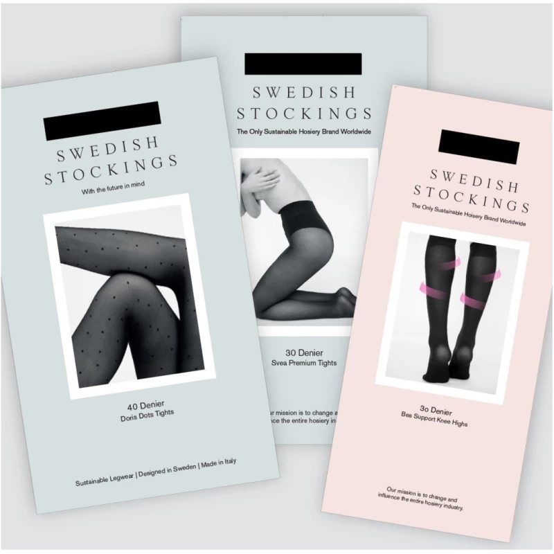 Swedish Stockings Damen vegan Favoritenset: Doris, Svea & Bea Kniestrümpfe Schwarz
