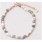 fejn jewelry Armband 'winter pearl' mit Süsswasserperlen und Halbedelsteinen