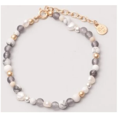 fejn jewelry Armband 'winter pearl' mit Süsswasserperlen und Halbedelsteinen