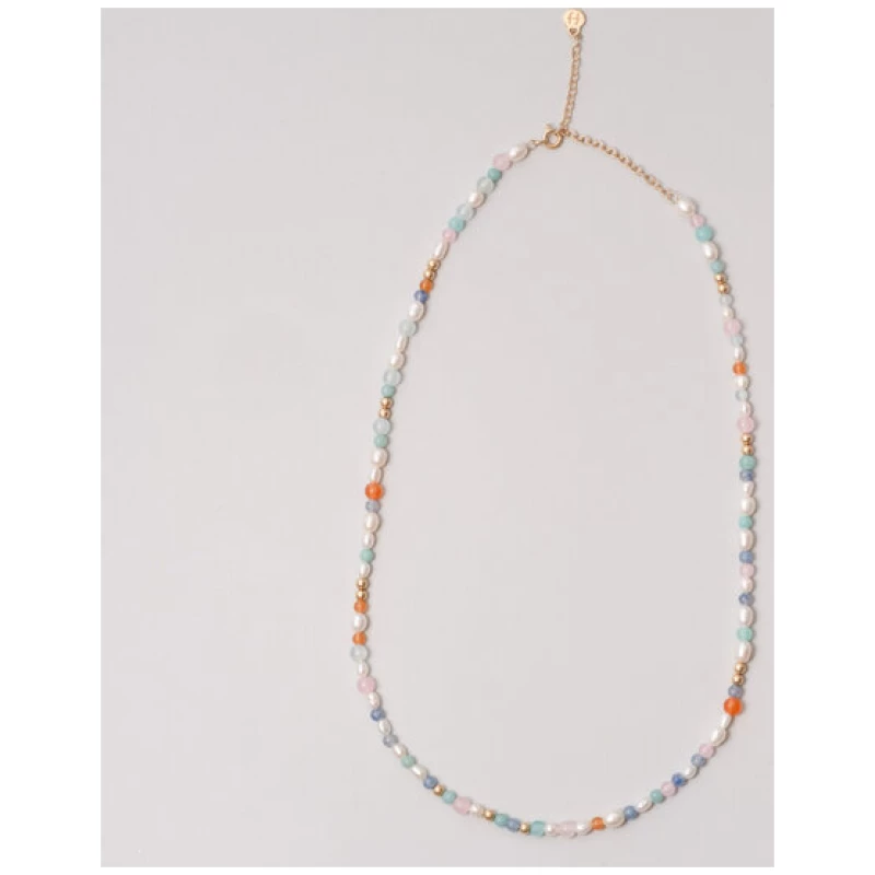 fejn jewelry Kette 'summer pearl' mit Süsswasserperlen und Halbedelsteinen