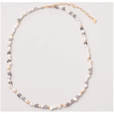 fejn jewelry Kette 'winter pearl' mit Süsswasserperlen und Halbedelsteinen