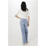 hessnatur Damen Jeans ALVA High Rise Wide Leg aus Bio-Denim - blau - Größe 30/32