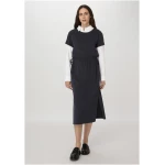 hessnatur Damen Jersey Kleid Midi Regular aus Bio-Baumwolle - blau - Größe 34