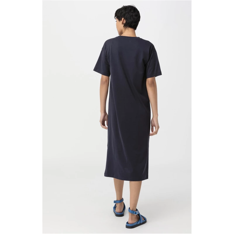 hessnatur Damen Jersey-Kleid aus Bio-Baumwolle - blau - Größe 38