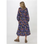 hessnatur Damen Popeline Kleid Midi Oversize aus Bio-Baumwolle - blau - Größe L