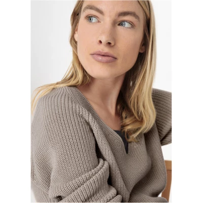 hessnatur Damen Pullover Regular aus Bio-Baumwolle - beige - Größe 34