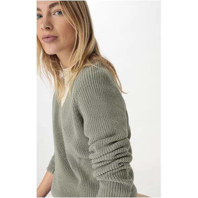 hessnatur Damen Pullover Regular aus Bio-Baumwolle - grün - Größe 38