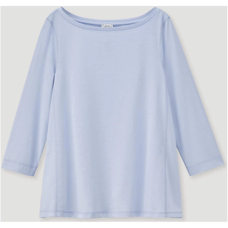 hessnatur Damen Schlafshirt Regular PURE COTTON aus Bio-Baumwolle - blau - Größe 34