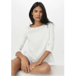 hessnatur Damen Schlafshirt Regular PURE COTTON aus Bio-Baumwolle - weiß - Größe 34