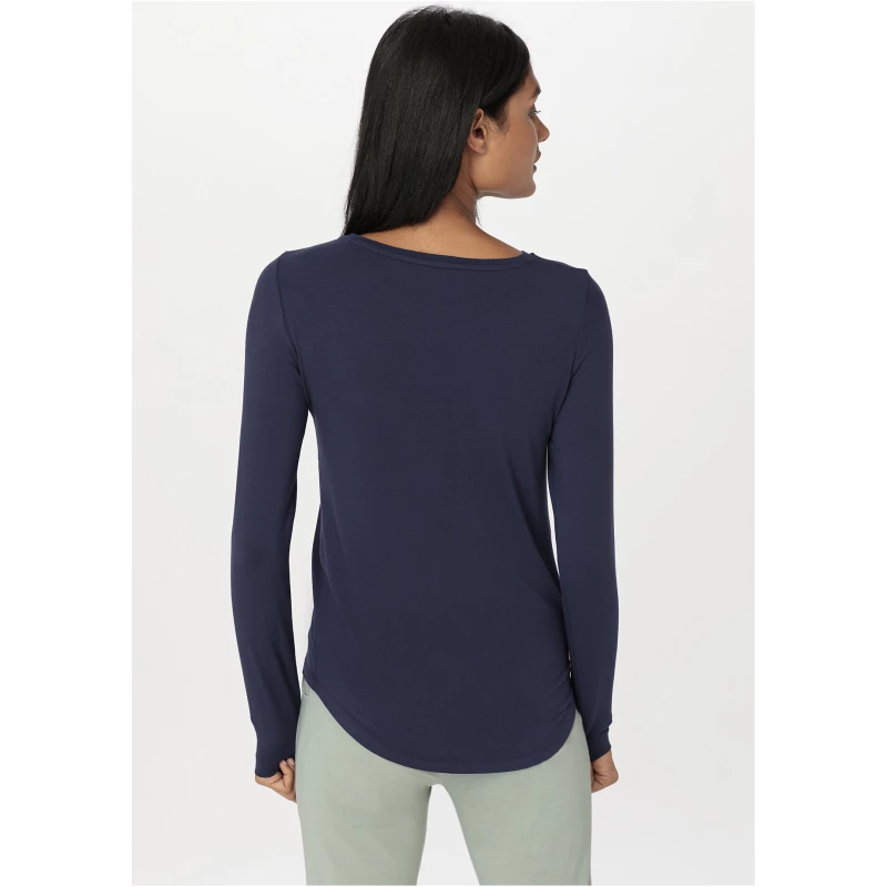 hessnatur Damen Schlafshirt Regular PURE FLOW aus TENCEL™ Modal - blau - Größe 34
