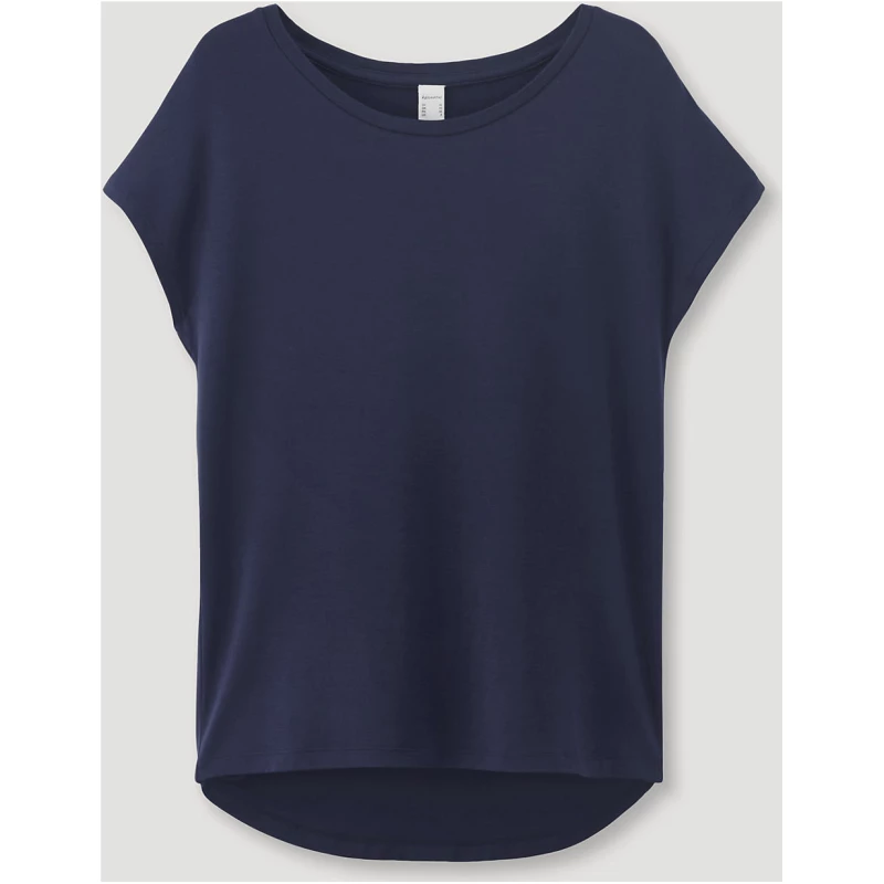 hessnatur Damen Schlafshirt Regular PURE FLOW aus TENCEL™ Modal - blau - Größe 36