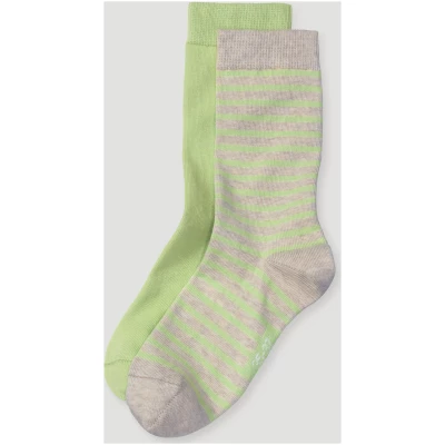 hessnatur Damen-Socken im 2er-Pack aus Bio-Baumwolle - grün - Größe 35-37