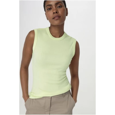 hessnatur Damen Softrib Top Slim aus Bio-Baumwolle und TENCEL™ Modal - grün - Größe 34
