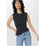 hessnatur Damen Softrib Top Slim aus Bio-Baumwolle und TENCEL™ Modal - schwarz - Größe 36