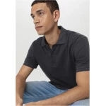 hessnatur Herren Zwirn Polo Shirt Regular aus Bio-Baumwolle - schwarz - Größe 46