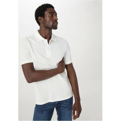 hessnatur Herren Zwirn Polo Shirt Regular aus Bio-Baumwolle - weiß - Größe 46