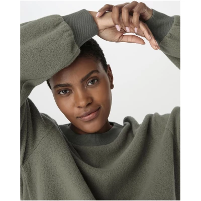 hessnatur Loungewear Fleece Sweatshirt Relaxed ACTIVE LIGHT aus Bio-Baumwolle - grün - Größe 38