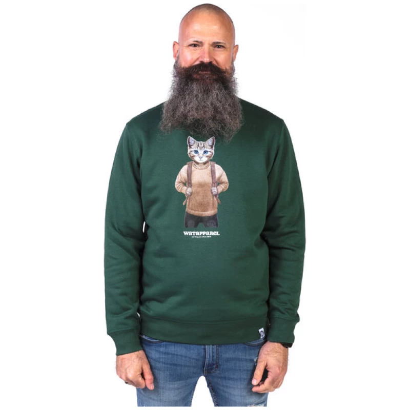 watapparel Sweatshirt Unisex Katze mit Rucksack
