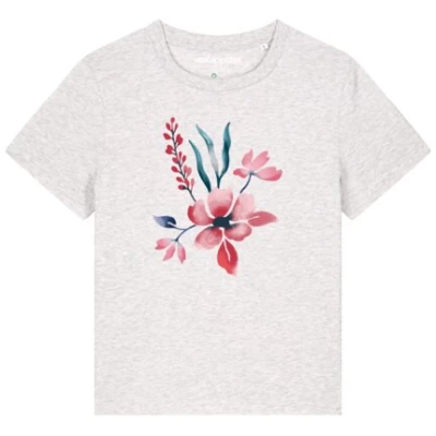 watapparel T-Shirt Frauen Blume in Wasserfarbe 01