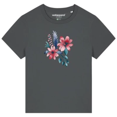 watapparel T-Shirt Frauen Blume in Wasserfarbe 02