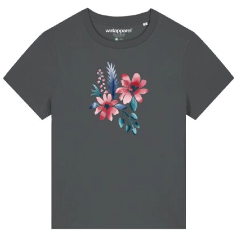 watapparel T-Shirt Frauen Blume in Wasserfarbe 02