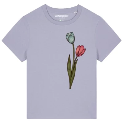 watapparel T-Shirt Frauen Blume in Wasserfarbe 05