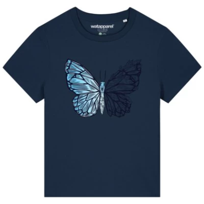 watapparel T-Shirt Frauen Crystal Butterfly