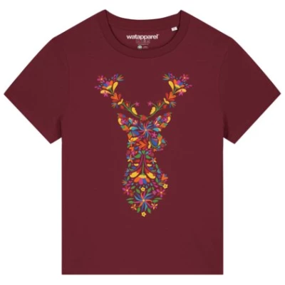 watapparel T-Shirt Frauen Floral Deer