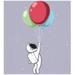 watapparel T-Shirt Frauen Little Balloon Astronaut