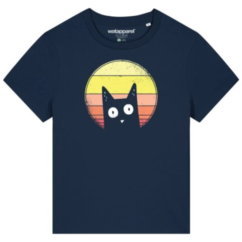 watapparel T-Shirt Frauen Sunset Cat