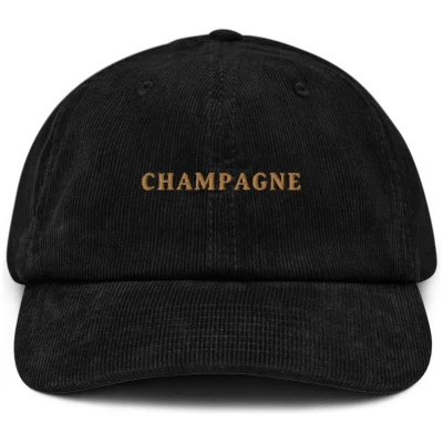 Champagne - Corduroy Embroidered Cap - Multiple Colors