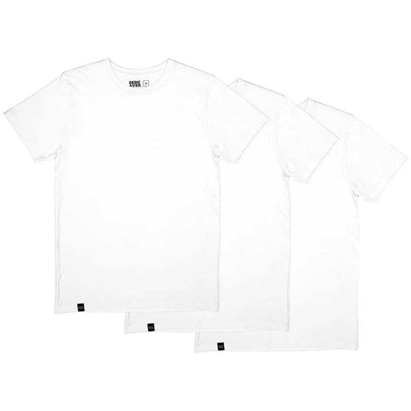 DEDICATED Herren vegan Multipack 3er-Pack T-Shirts Stockholm Base Weiß
