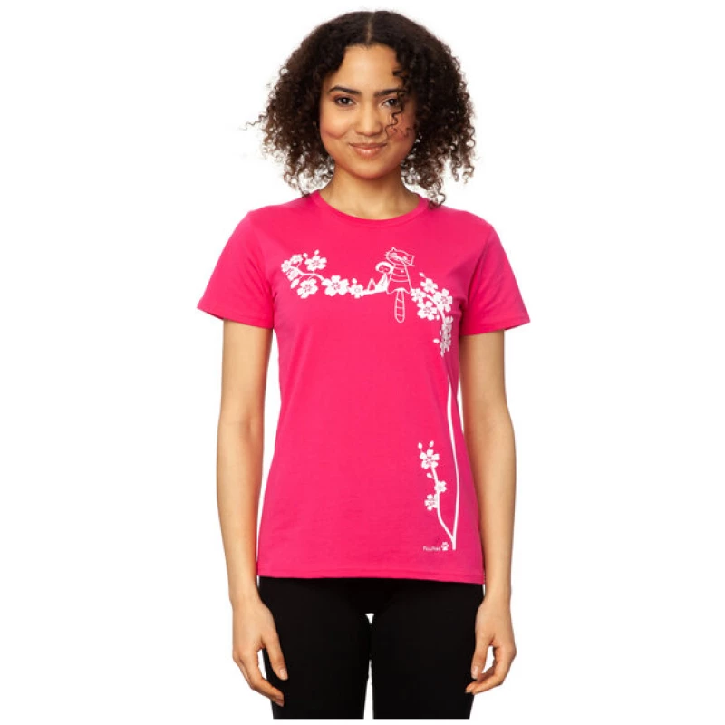 FellHerz Catlove pink Damen T-Shirt Bio & Fair & Handbedruckt