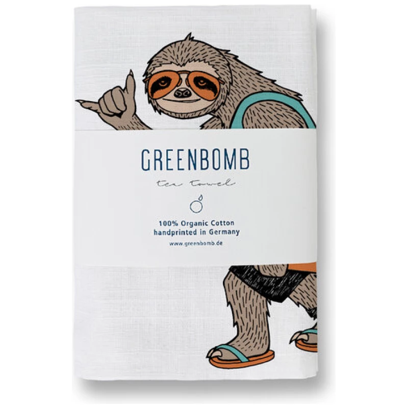 GREENBOMB Animal Sloth Surf Tea Towel - Geschirrtuch