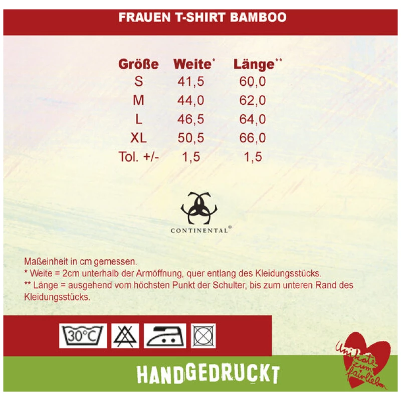 HANDGEDRUCKT "Wilde Wiese" Bamboo Frauen T-Shirt