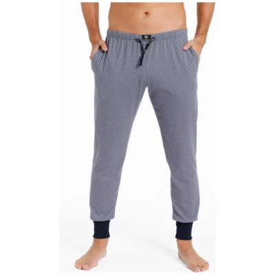 Haasis Bodywear Herren Pyjamahose mit Bündchen Alloverprint mit Seitentaschen, Bio Baumwolle, GOTS zertifiziert