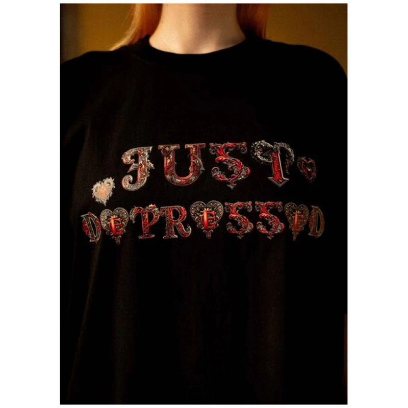 JustdePressed Clothing Fighting Heart - heavy T-Shirt 240 GSM
