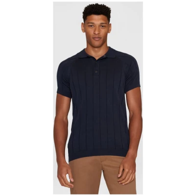 KNOWLEDGECOTTON APPAREL Striped Knitted Polo aus Bio-Baumwolle