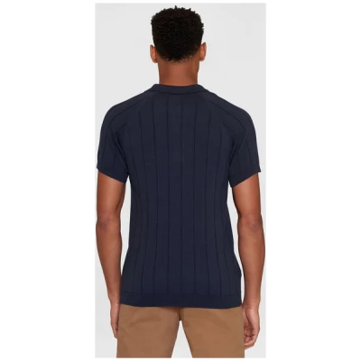 KNOWLEDGECOTTON APPAREL Striped Knitted Polo aus Bio-Baumwolle