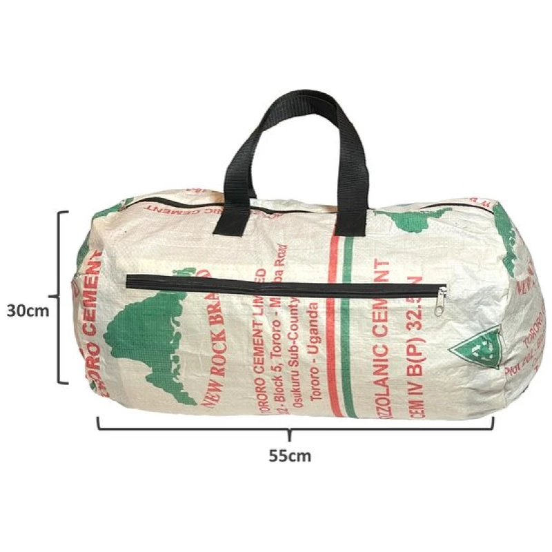 Kimuli Handgenähte Sporttasche & Reisetasche aus recycelten Zementsäcken