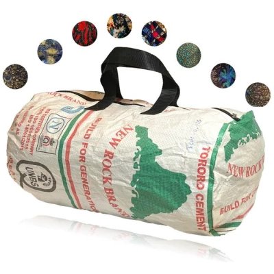 Kimuli Handgenähte Sporttasche & Reisetasche aus recycelten Zementsäcken