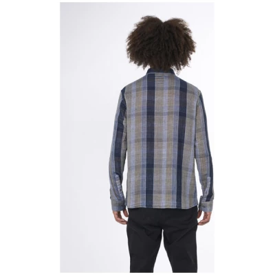 KnowledgeCotton Apparel Hemd kariert - Relaxed double layer striped shirt - aus Bio-Baumwolle