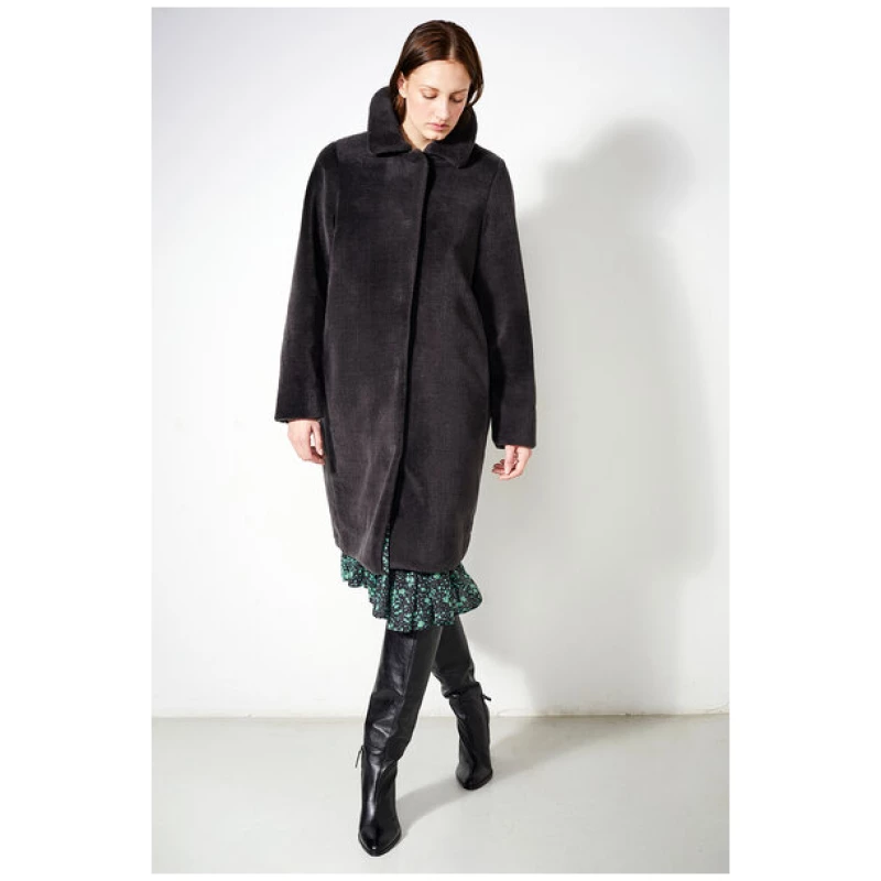LangerChen Mantel aus Wolle - Coat Clovelly Chinchilla - Grau