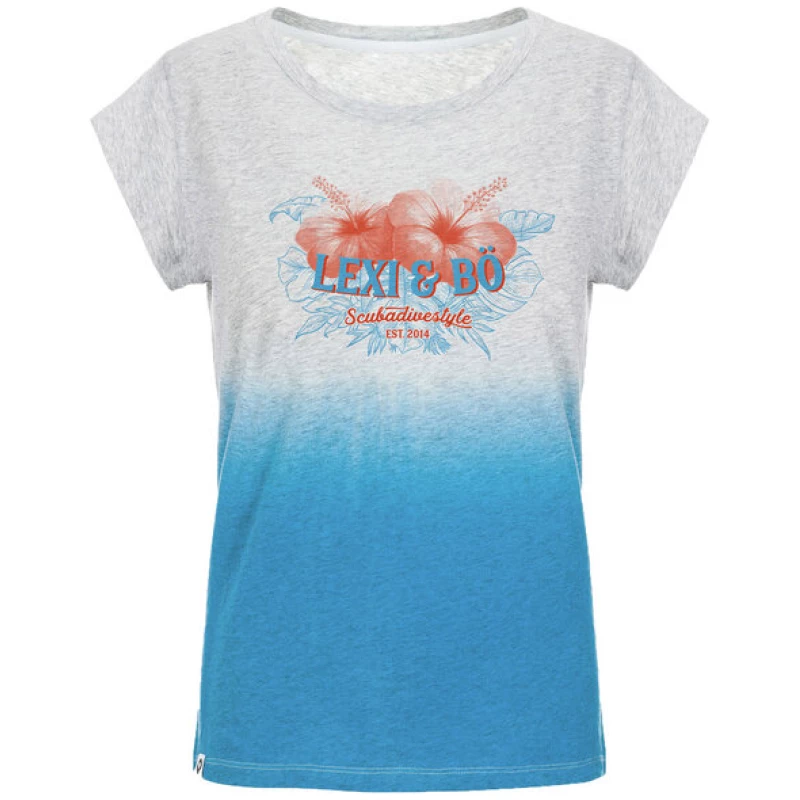 Lexi&Bö Tropical Flowers T-Shirt Damen mit Effekt-Waschung
