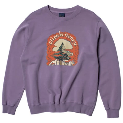 Nudie Jeans Farbiges Sweatshirt - Lasse Every Mountain - bedruckte und bestickte Baumwolle