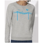 Picopoc Vögel auf Elektromast / Grau & Blau/ Sweatshirt