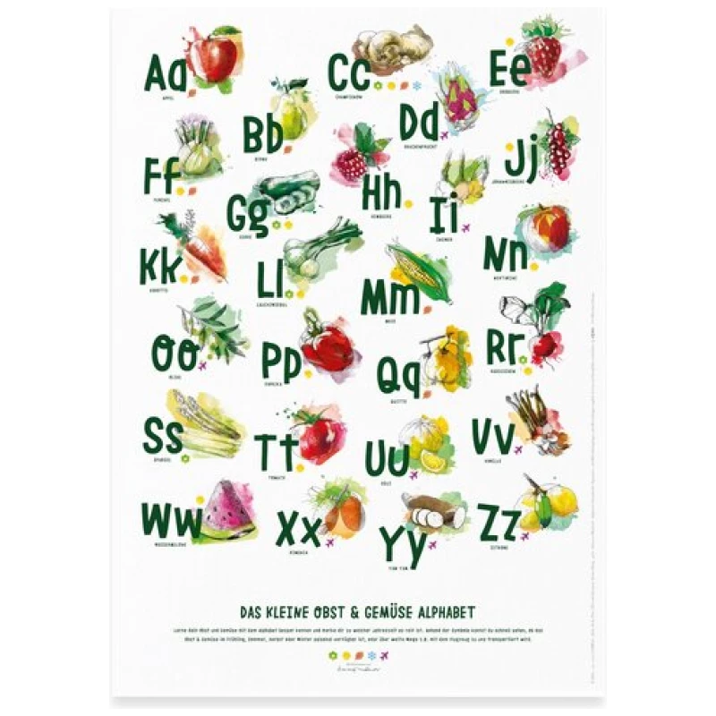 Portia by Callidus Designs ABC-, Saisonkalender für Kinder mit magnetischer Posterleiste
