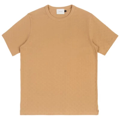 Rotholz Basic T-Shirt mit Rundhalsausschnitt - Tonal Check T-Shirt - aus Bio-Baumwolle